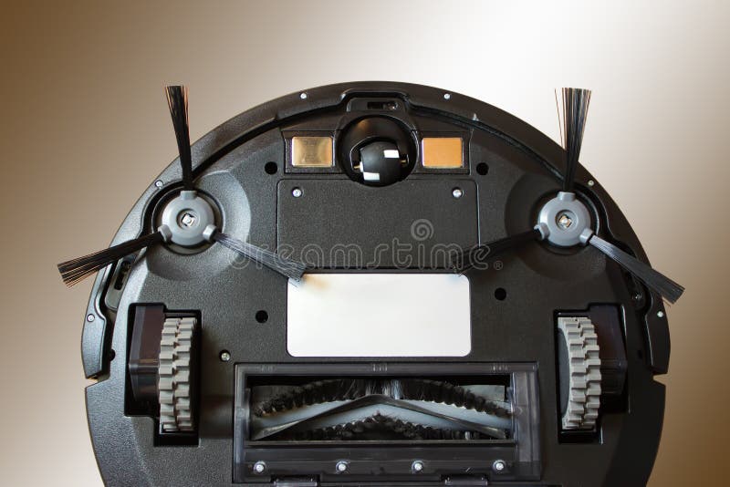 Robot Vacuum Cleaner Performs Automatic Cleaning. Housework and