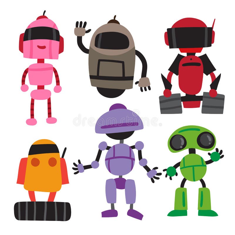 Robot vector collection design royalty free illustration
