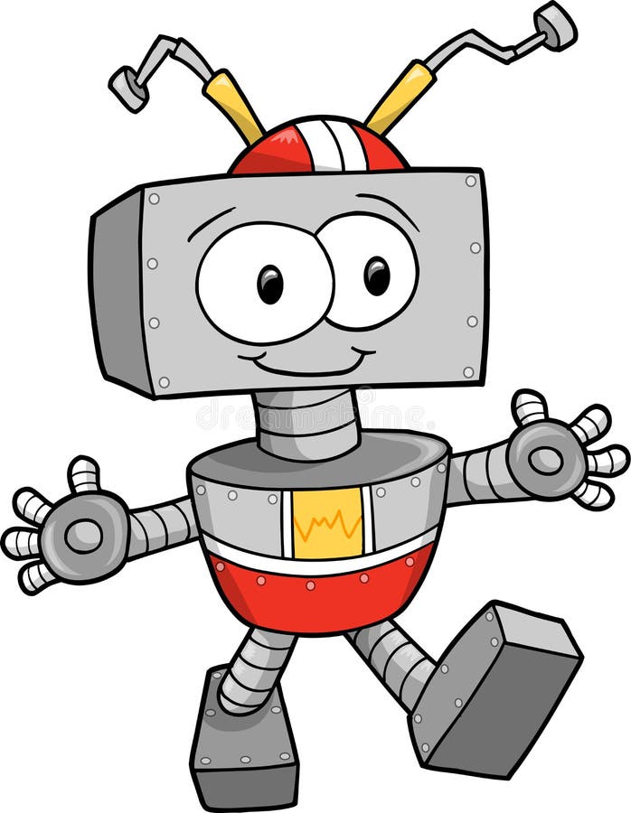 Red Robot - 3D Illustration Stock Illustration - Illustration of learn