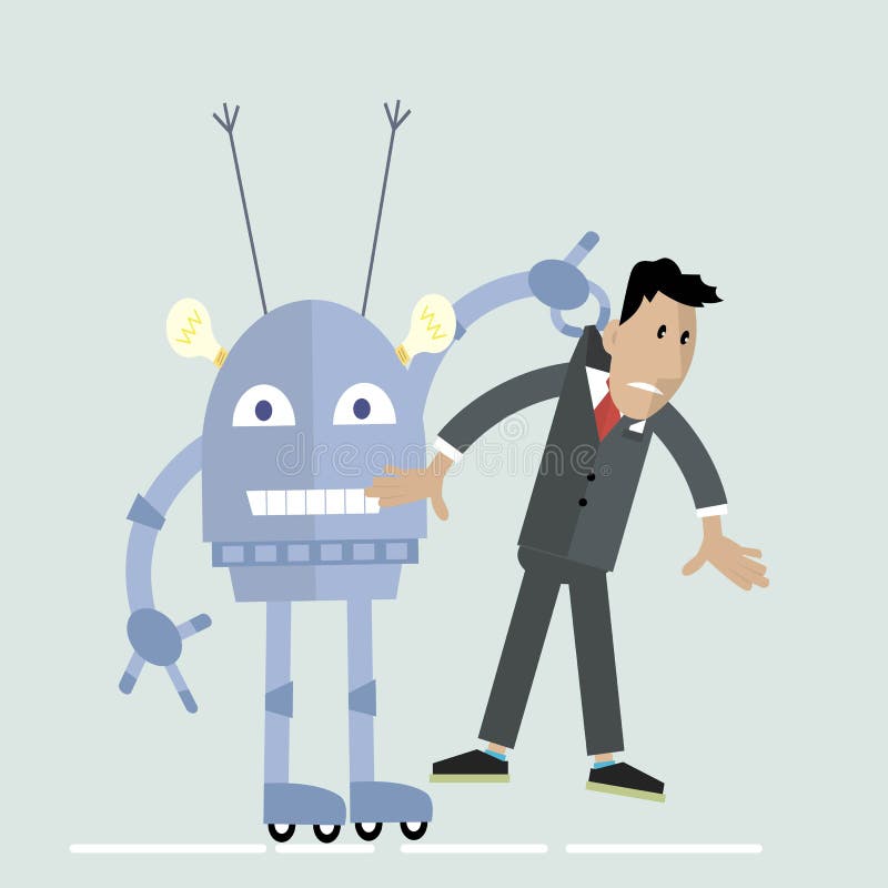 Robot vs man concept vector illustration Robot vs man concept vector illustration