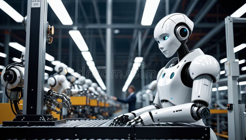 Robot Workforce in Modern Industry stock photography