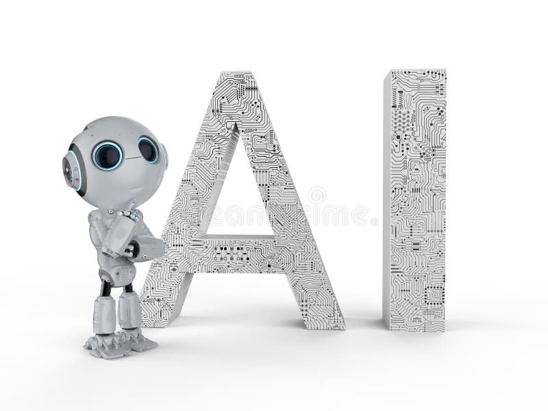 Robot z ai tekstem royalty ilustracja Robot z ai tekstem royalty ilustracja