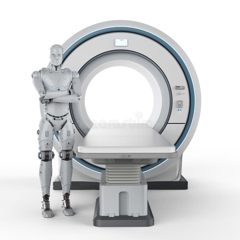 Robot z mri obrazem cyfrowym royalty ilustracja Robot z mri obrazem cyfrowym royalty ilustracja