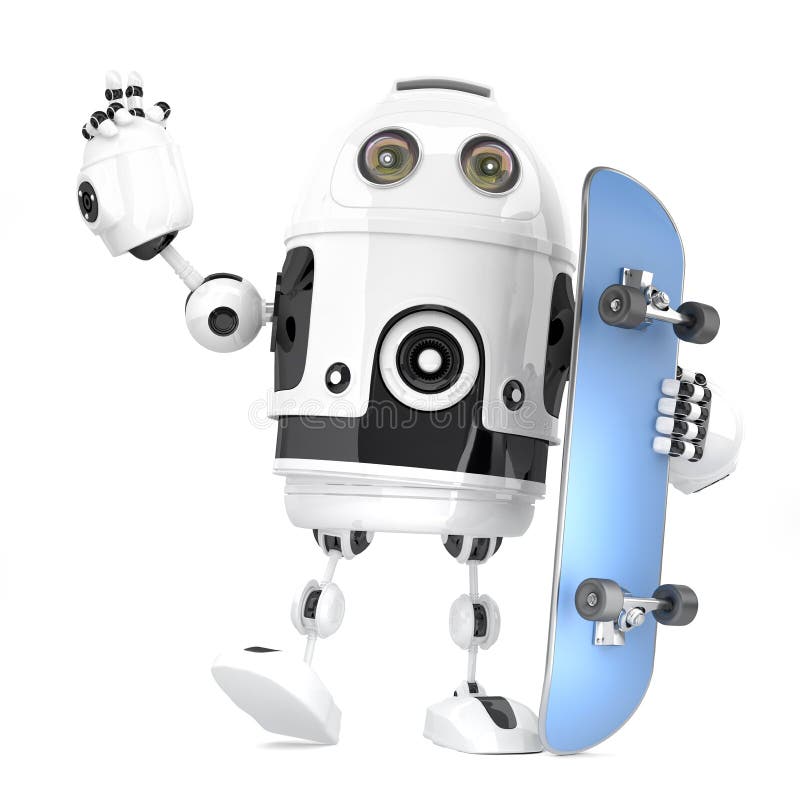 Robota deskorolkarz ilustracja 3 d odosobniony Zawiera ścinek ścieżkę ilustracja wektor Robota deskorolkarz ilustracja 3 d odosobniony Zawiera ścinek ścieżkę ilustracja wektor