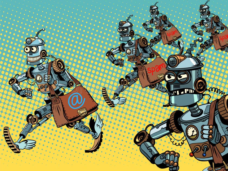 Robota mailman emaila kampanie ilustracja wektor Robota mailman emaila kampanie ilustracja wektor