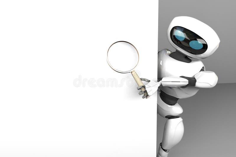 Robota żeński searth w internecie, 3d odpłaca się ilustracja wektor Robota żeński searth w internecie, 3d odpłaca się ilustracja wektor