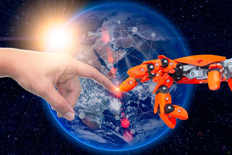 Robotic engineering connected to people for future around the world concept. Elements of this image furnished by NASA. Robotic engineering connected to people for future around the world concept. Elements of this image furnished by NASA.