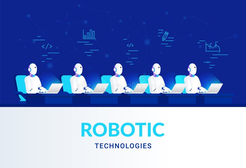 Robotachtige technologieën voor het online hulp en machine leren royalty-vrije illustratie Robotachtige technologieën voor het online hulp en machine leren royalty-vrije illustratie
