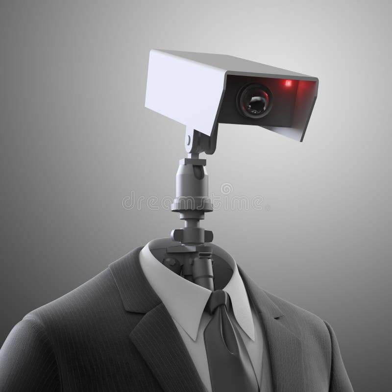 Robotachtige veiligheidscamera vector illustratie Robotachtige veiligheidscamera vector illustratie