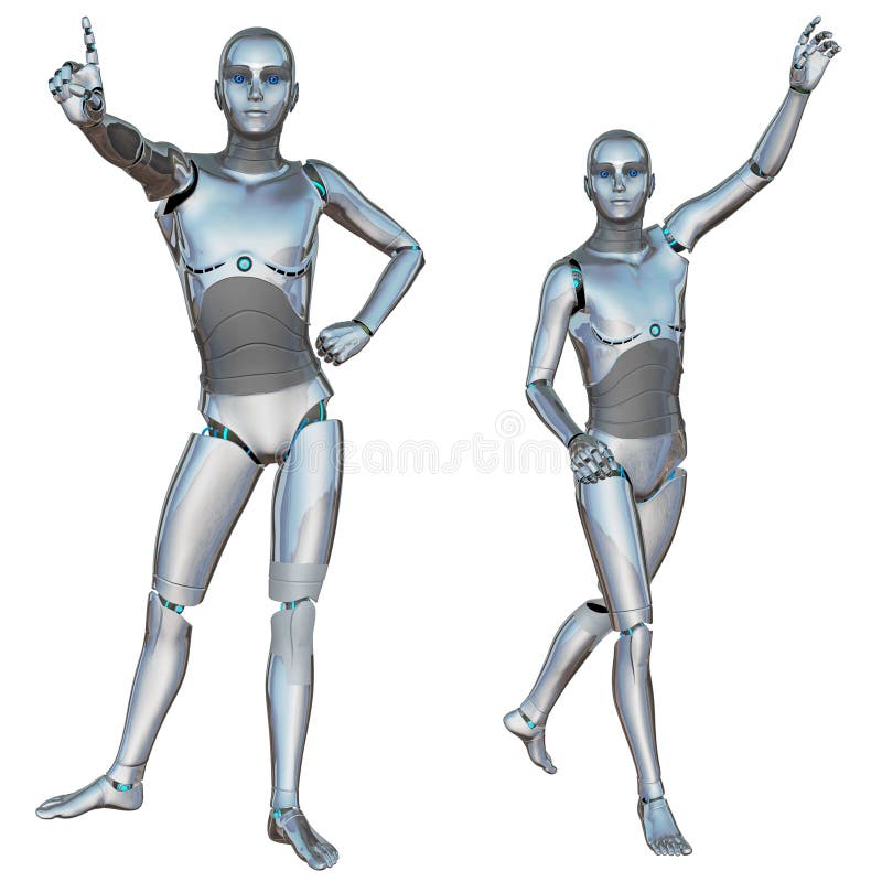 Digitally rendered image of male humanoid on white background. Digitally rendered image of male humanoid on white background.