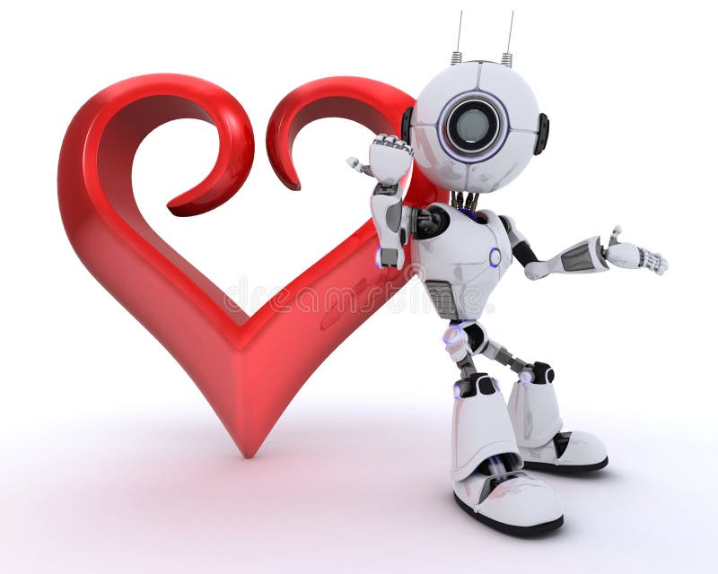 Roboter mit Herzen lizenzfreie abbildung