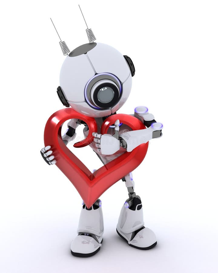 Roboter mit Herzen lizenzfreie abbildung