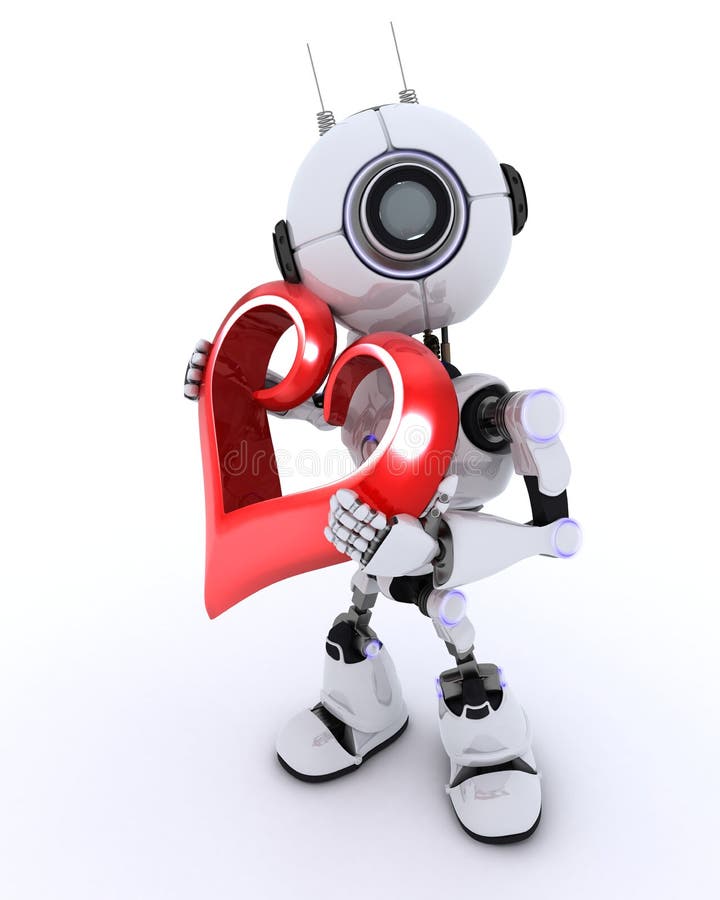 Roboter mit Herzen lizenzfreie abbildung