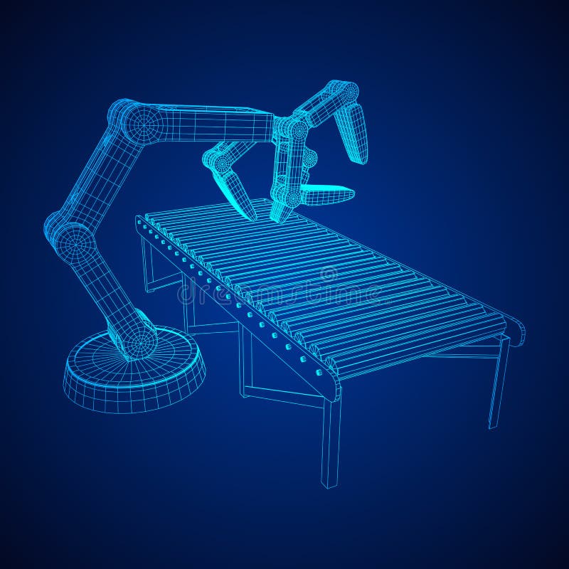 Roboterarm- und Rollenbahnvektor