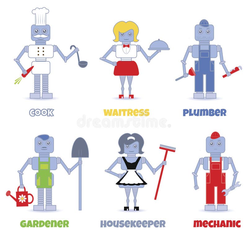 Roboterberufe stock abbildung Roboterberufe stock abbildung