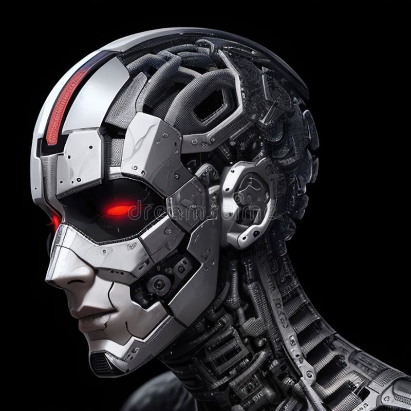 Roboterbild zerlegt der Roboter das Gesicht eines humanoiden Roboters. vektor abbildung