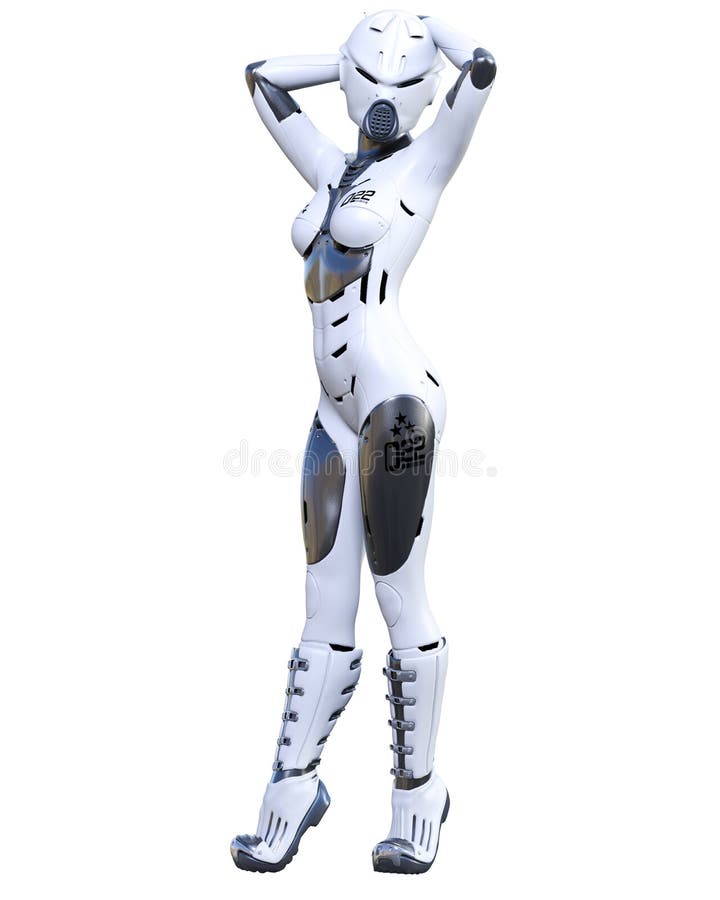 Roboterfrau. Matte Metal droid. K? nstliche Intelligenz vektor abbildung