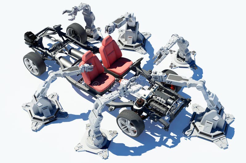 Roboter-Gruppe lizenzfreie abbildung