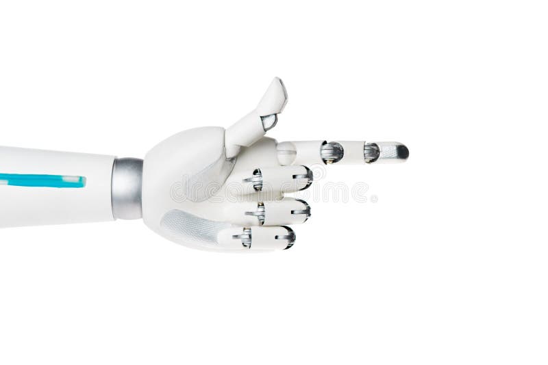 Roboterhand, die auf etwas zeigt stock abbildung Roboterhand, die auf etwas zeigt stock abbildung