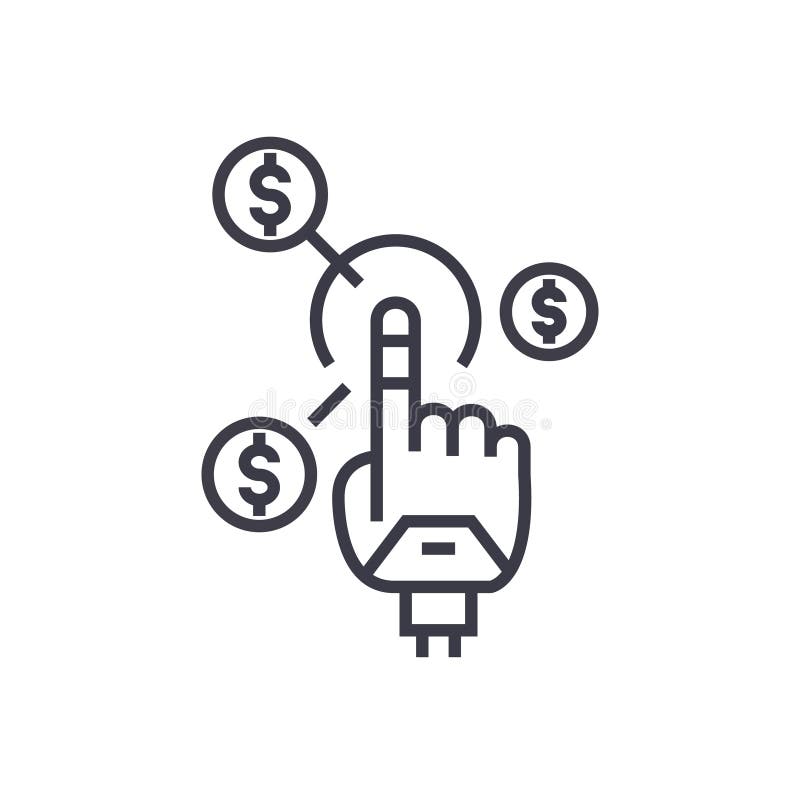 Roboterhand, dünne Linie Ikone, Symbol, Zeichen, Illustration des zukünftigen Finanzkonzept-Vektors auf lokalisiertem Hintergrund lizenzfreie abbildung Roboterhand, dünne Linie Ikone, Symbol, Zeichen, Illustration des zukünftigen Finanzkonzept-Vektors auf lokalisiertem Hintergrund lizenzfreie abbildung
