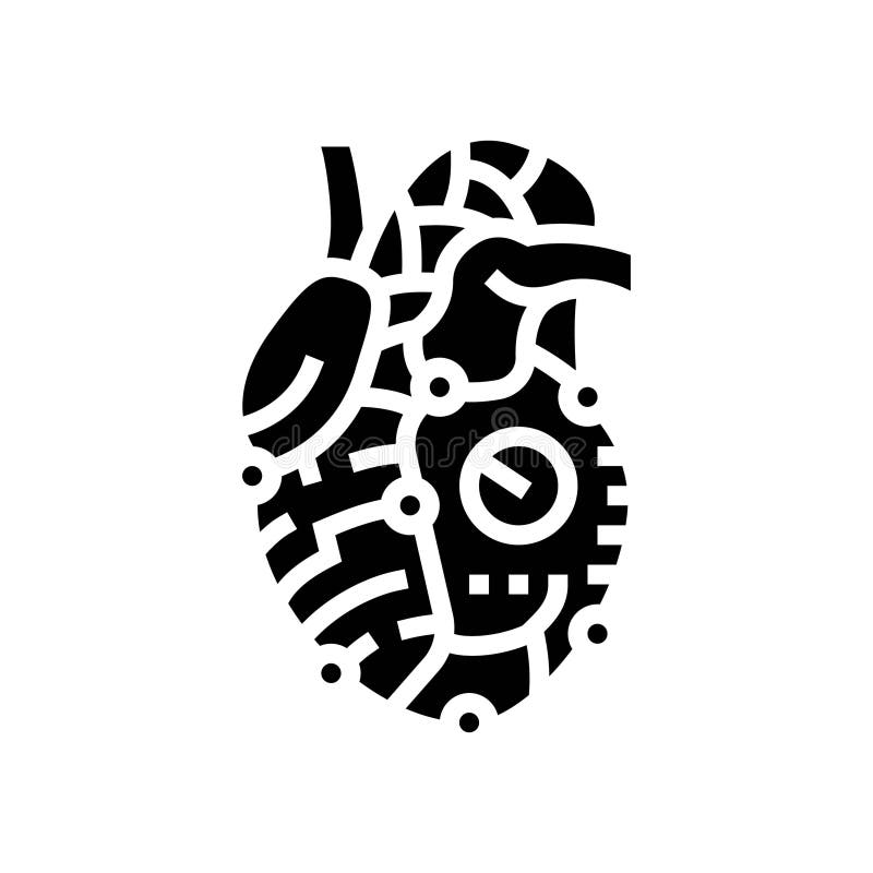 Roboterherz Sozialrobotik-Symbol-Vektor-Abbildung. Roboterherz Sozialrobotik-Symbol-Vektor. Roboterherz Sozialroboter-Zeichen. Einzelbilddarstellung