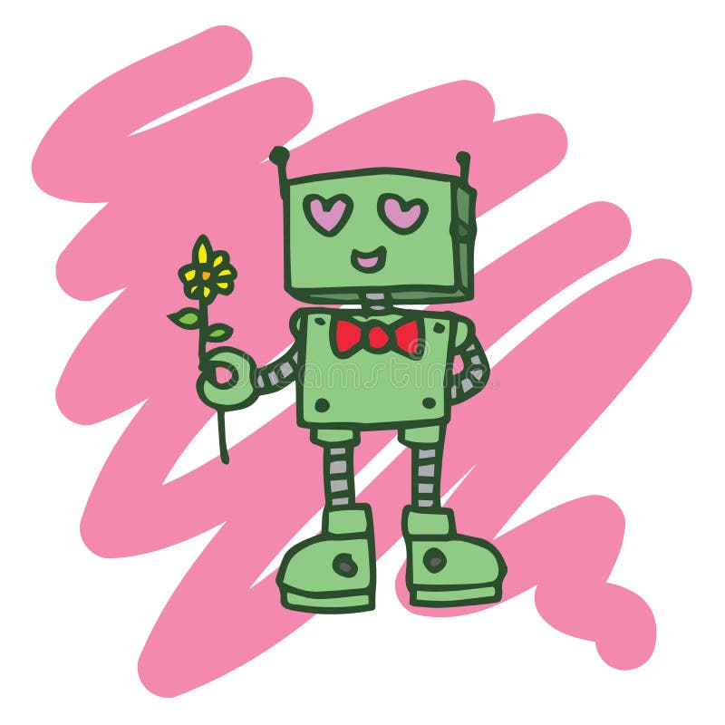 Roboterherz T-Shirt Designsammlung stock abbildung
