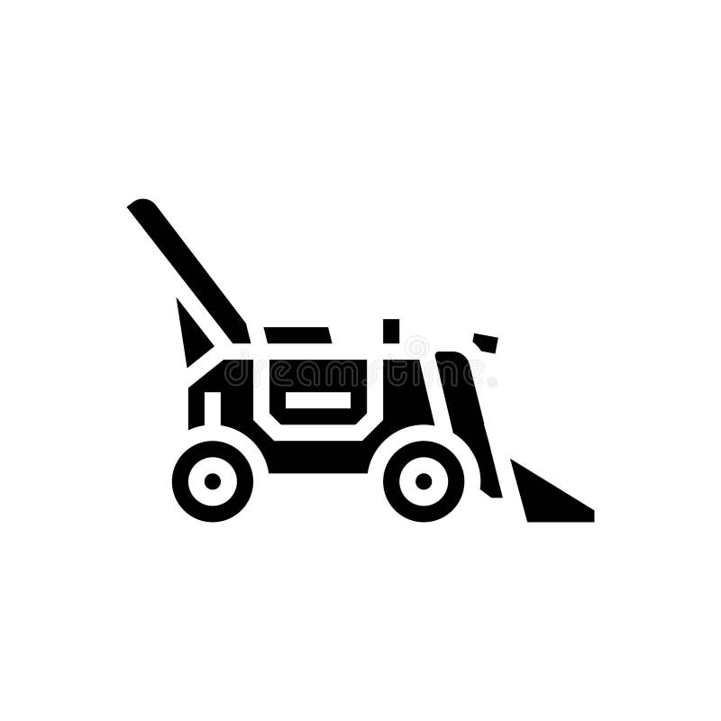 Roboterlader erntet Glyphiksymbol-Vektorbild stock abbildung
