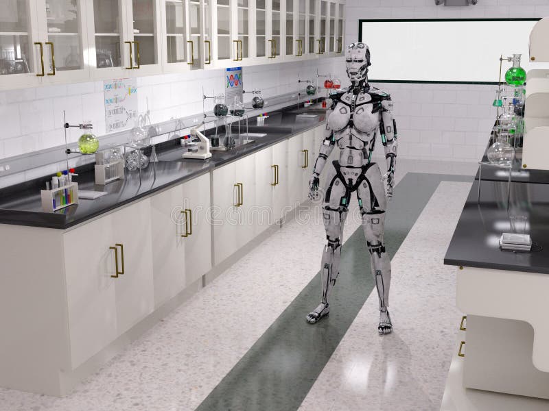 Robotertechnologielab, Laboratorium, Wissenschaft lizenzfreie abbildung