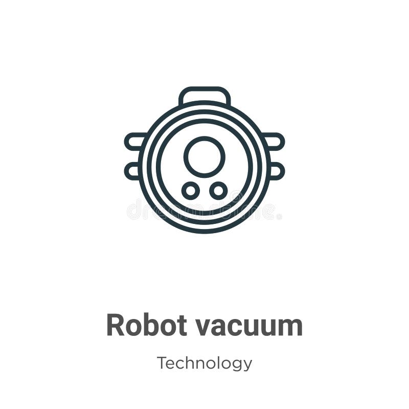 Robotervakuumentwurfs-Vektorikone. Gratwanderung Elementillustration des flachen Vektors der Schwarzrobotervakuumikone einfache vo stock abbildung