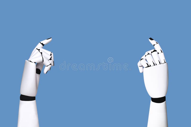 Robothandbransch och robotic begreppsteknologi 4 0 på tappningblått royaltyfri illustrationer