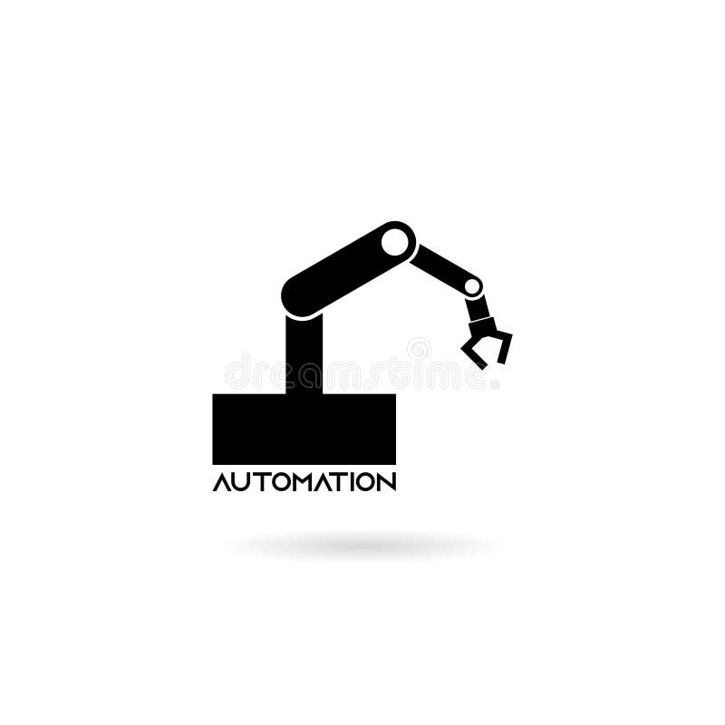 Robotic arm icon isolated on white background, Automation icon royalty free illustration Robotic arm icon isolated on white background, Automation icon royalty free illustration