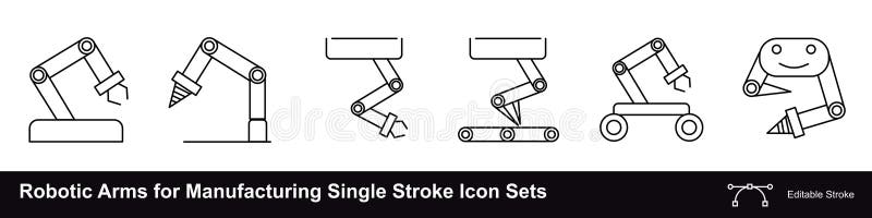 Arme robotizate pentru unitatea de producție cu cipuri Ai vector illustration