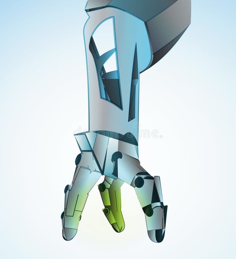 Robotic hand manipulating vector vector illustration