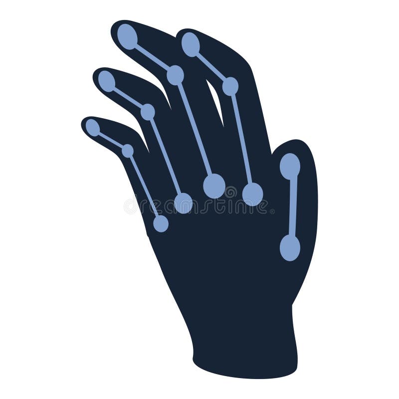 Mână robotică care arată tehnologia inteligenței artificiale royalty free illustration