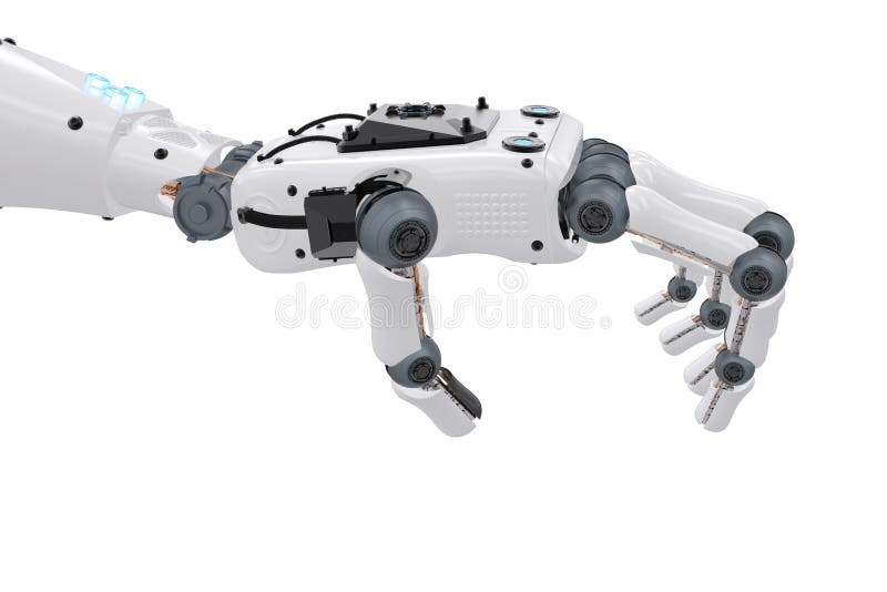 Robotic handinnehav arkivfoto