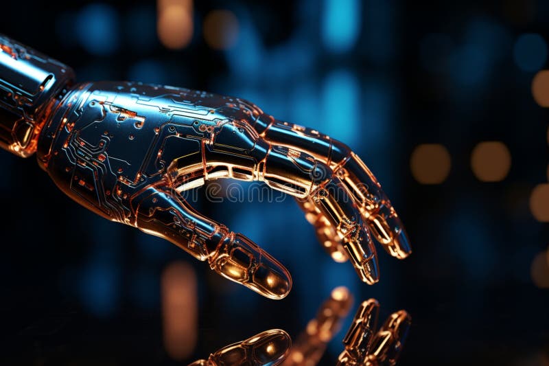 Robotic Hands Interact with a Coding Monitor, Exemplifying Advanced ...