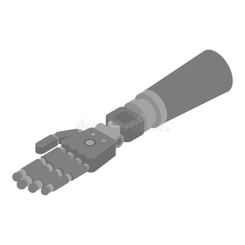 Robotic human hand icon, isometric style vector illustration