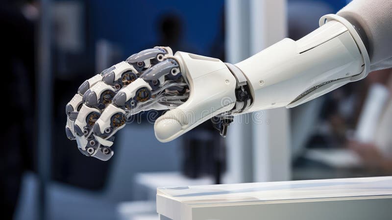 Robotic human hand. Prosthesis stock illustration