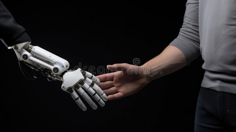 Robotic human hand. Prosthesis stock illustration