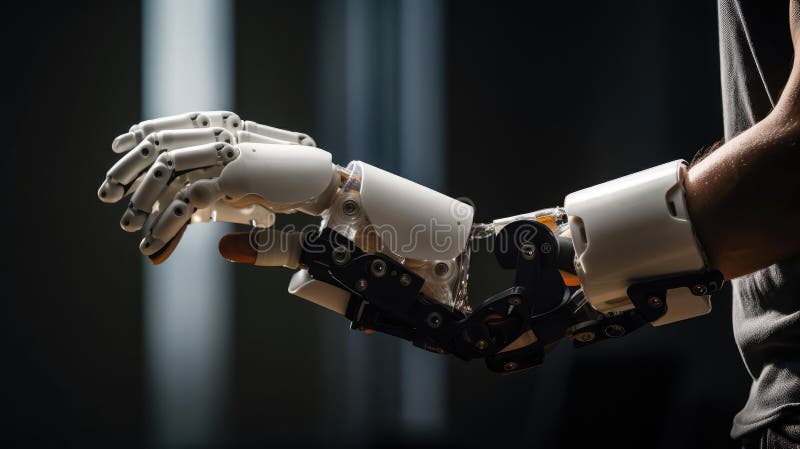 Robotic human hand. Prosthesis royalty free illustration
