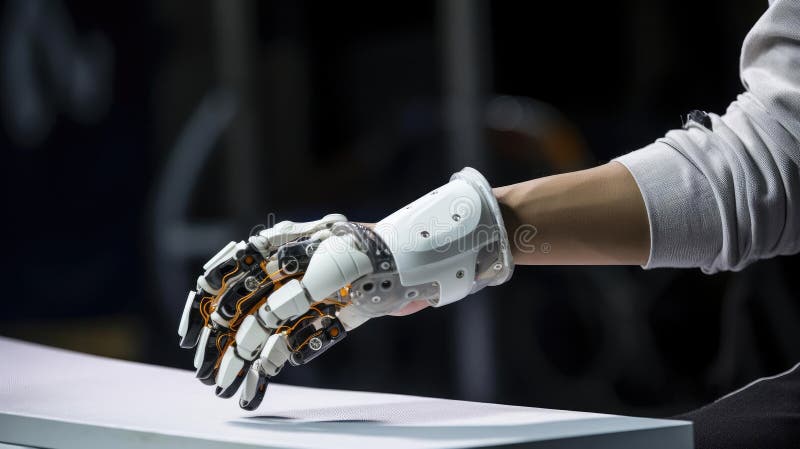 Robotic human hand. Prosthesis vector illustration