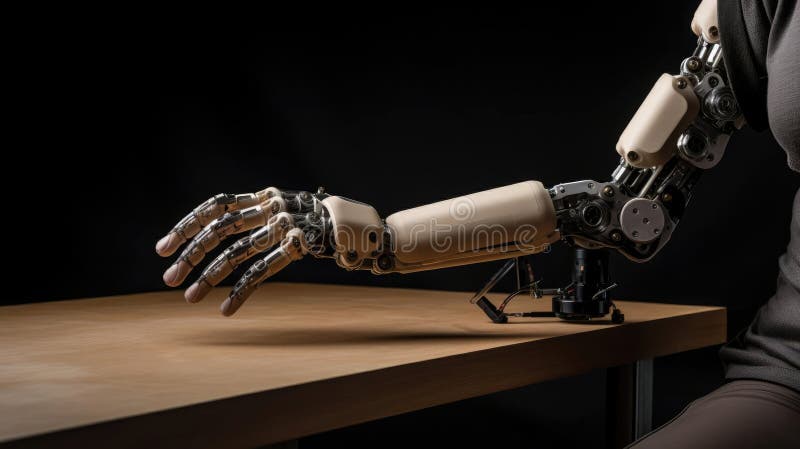 Robotic human hand. Prosthesis stock illustration