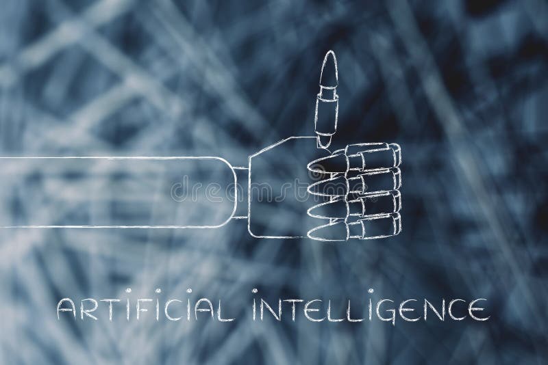 Robotic händer som gör tummar gör en gest upp, konstgjord intelligens fotografering för bildbyråer Robotic händer som gör tummar gör en gest upp, konstgjord intelligens fotografering för bildbyråer