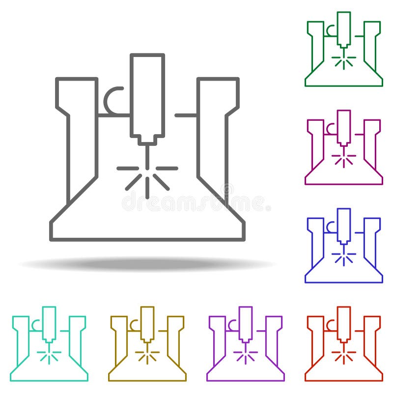 Robotic icon. Elements of Laser in multi color style icons. Simple icon for websites, web design, mobile app, info graphics on white background