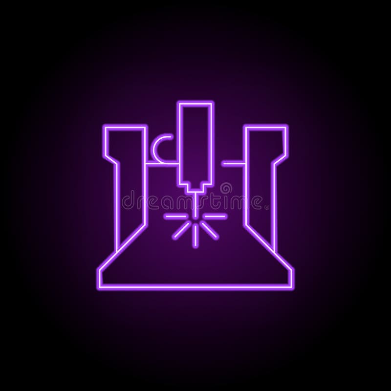 Robotic icon. Elements of Laser in neon style icons. Simple icon for websites, web design, mobile app, info graphics stock illustration