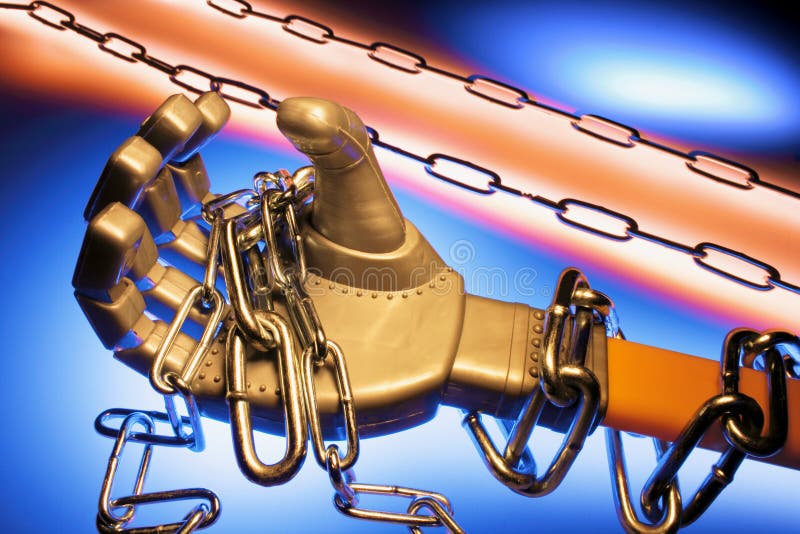 Robotic kedjehandholding royaltyfri fotografi