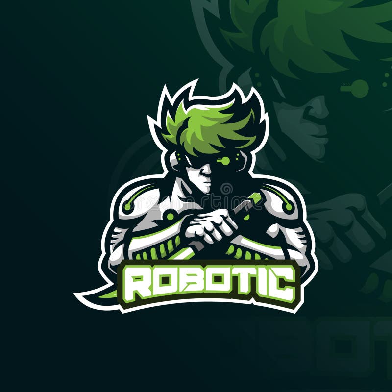 Robotic Mascot Logo Design Vector with Modern Illustration Concept ...