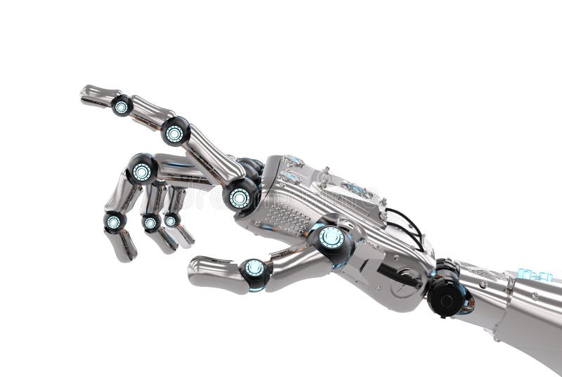 Robotic peka för hand fotografering för bildbyråer