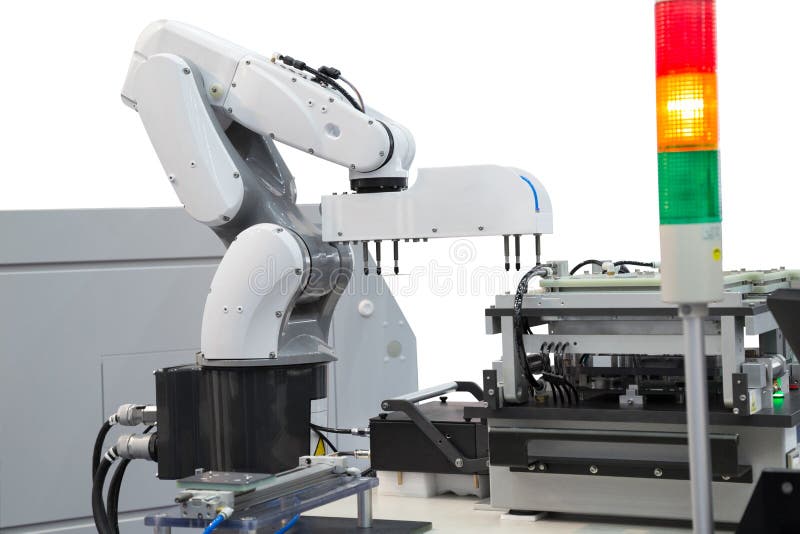 Robotic picking printed circuit board in electronic industry
