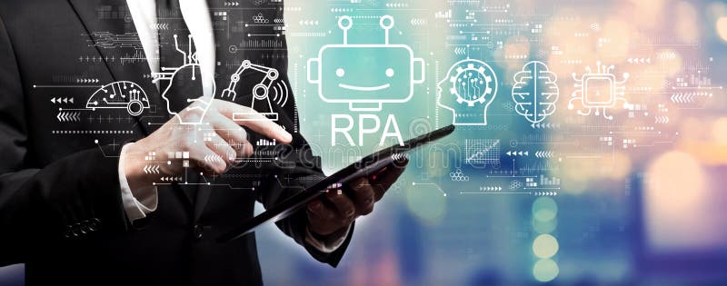 Robotic Process Automation theme with businessman stock images